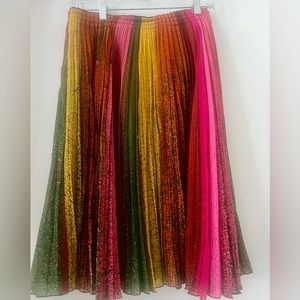 AUTH. Akris Multi-Colored Pleated Skirt